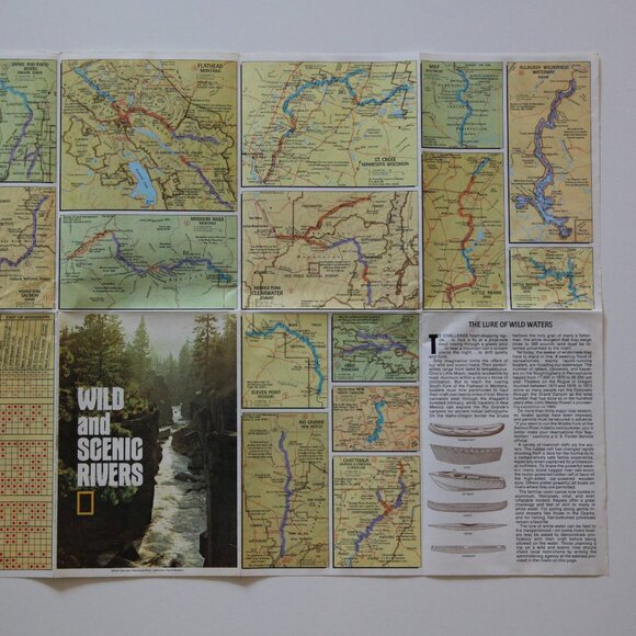 Vintage dual sided National Geographic "Wild and Scenic Rivers of the United Sta - Picture 5 of 5